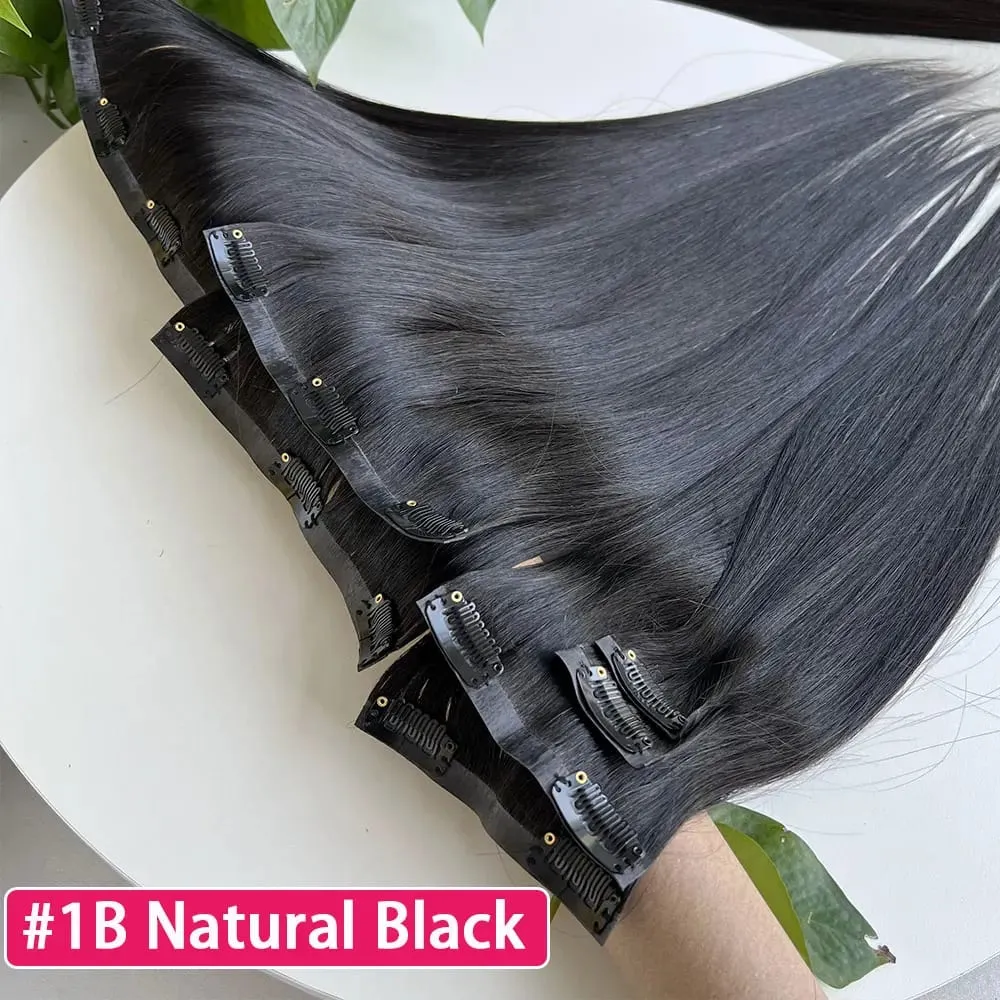 Straight Clip In Hair Extension Human Hair 100g/Set Straight Clip In Extension Full Head Vietnamese Clip Hair Extension for Wome — image 3