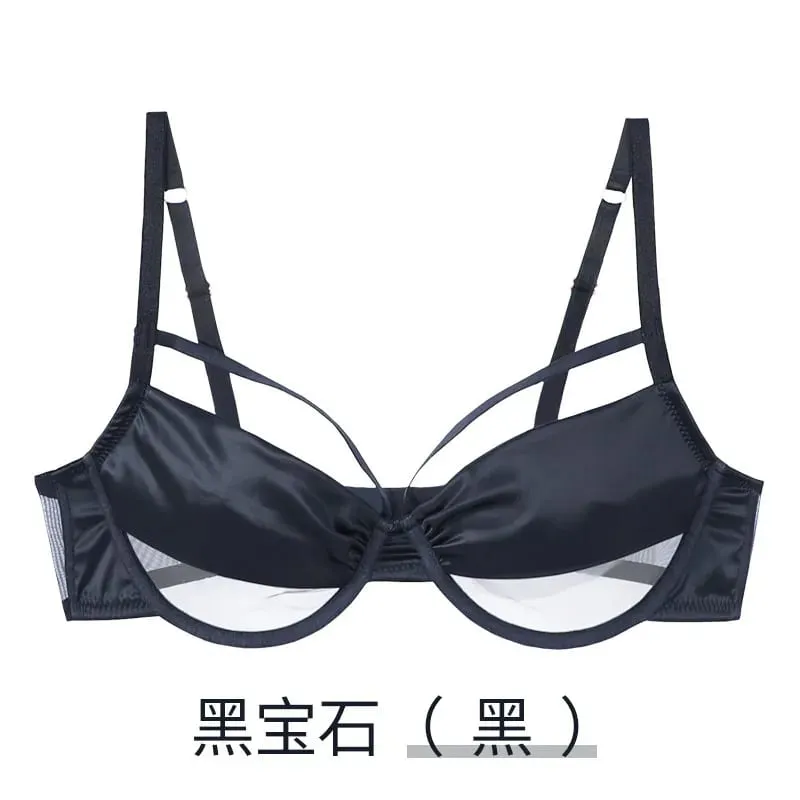 Set Pakaian Dalam Pelangsingan Cawan Nipis Baharu Wanita Lembut Underwire Tekan Ke Atas Kesan Meminimumkan Mengumpul Bonjolan Sebelah Anti Kendur Lembut — image 11