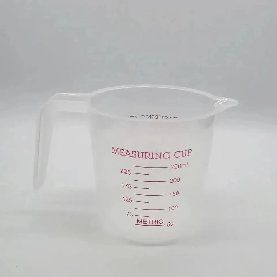 Kusina Food Grade 0.25L 0.5L 1L Plastic Tip Mouth Pot Ibuhos ang Spout Clear Measuring Cup Household Baking Scale Cup Tool sa Kusina
