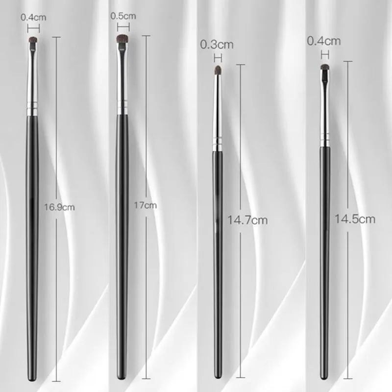 4/6Pcs Undereye Smudge Brushes Soft Eyeliner Brush Perfect Eye Makeup Tools Eye Detail Brushes Set Horse Hair Eyeshadow Brushes