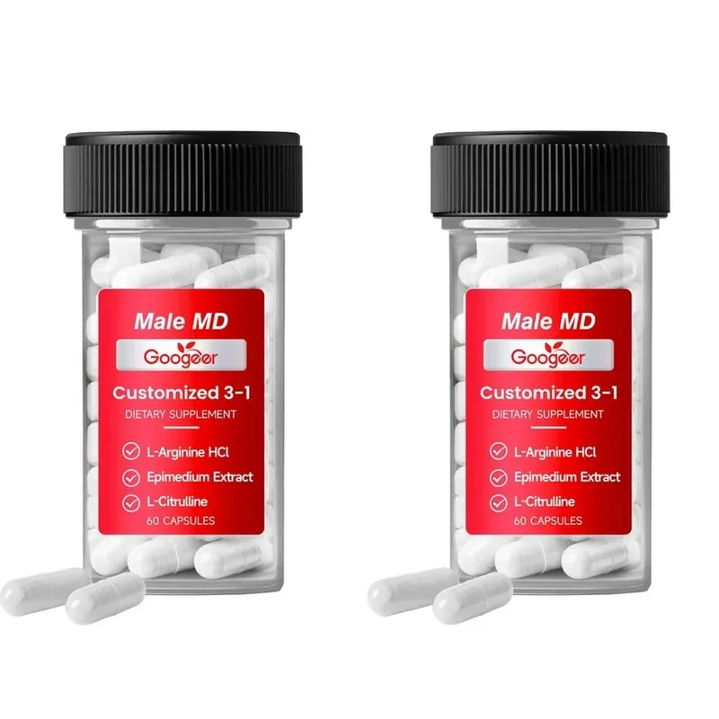 Googeer Male MD 3-1 Capsules with L-Arginine HCl and L-Citrulline Plus Epimedium Leaf Extract for Exercise Vitality 60 Capsules
