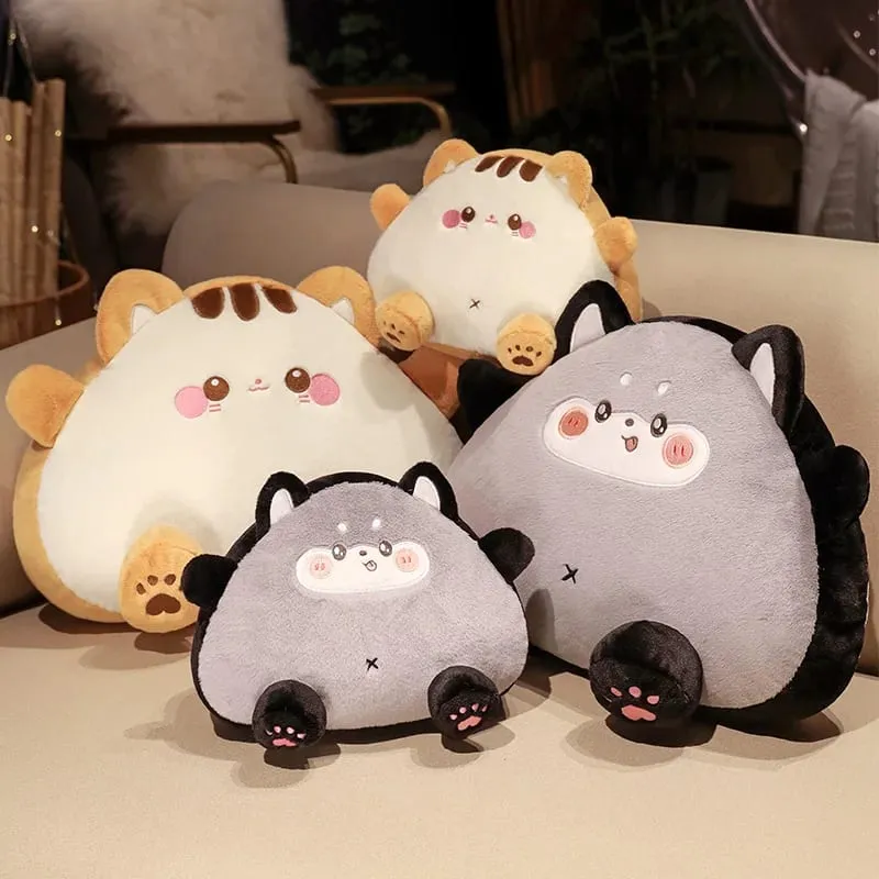 20cm Rice Ball Cat Plush Pillow Cute Onigiri Kitten Stuffed Cushion Soft Fluffy Throw Pillow Sofa Bedroom Decor Gift