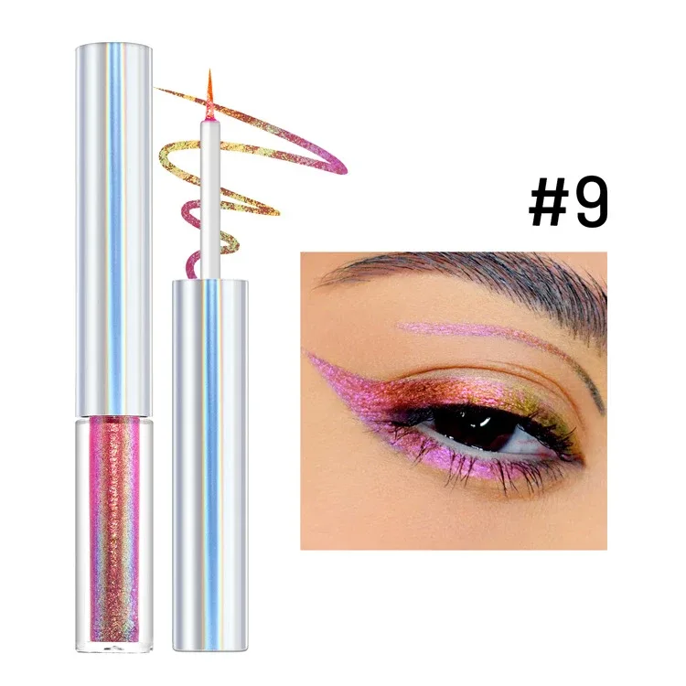 19 Colors Holographic Chameleon Liquid Eyeliner Metallic Glitter Color-Shifting Eye Liner Long Lasting Waterproof Eyes Makeup