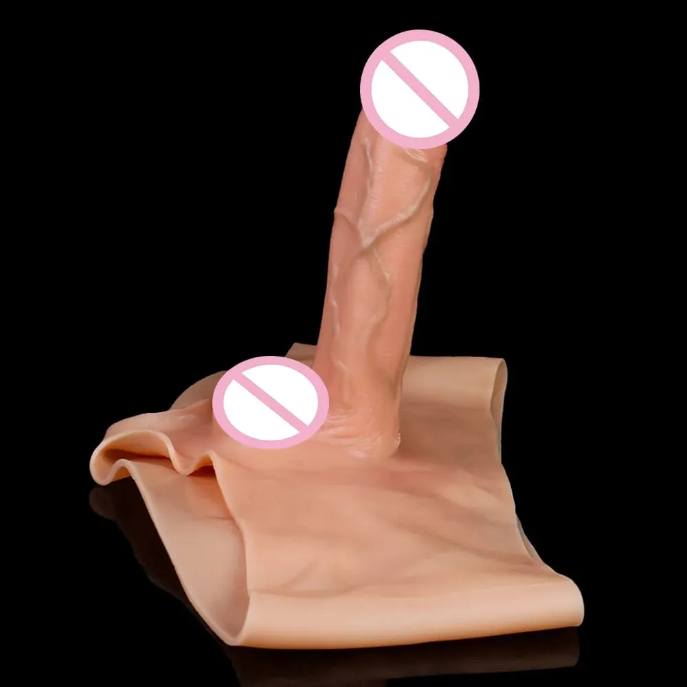 Bärbara solida dildotrosor Silikonband Realistiska penisbyxor Elastiska sexleksaker för vuxna kvinnor Lesbiska spel Nöje — image 4