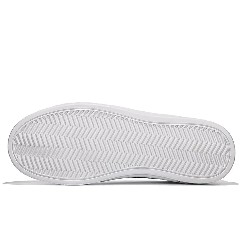 Men's White Natural Leather Sneakers with Flat Bottom Casual Shoes Light Walking Sneakers Simple Daily Student Shoes Women 36-45