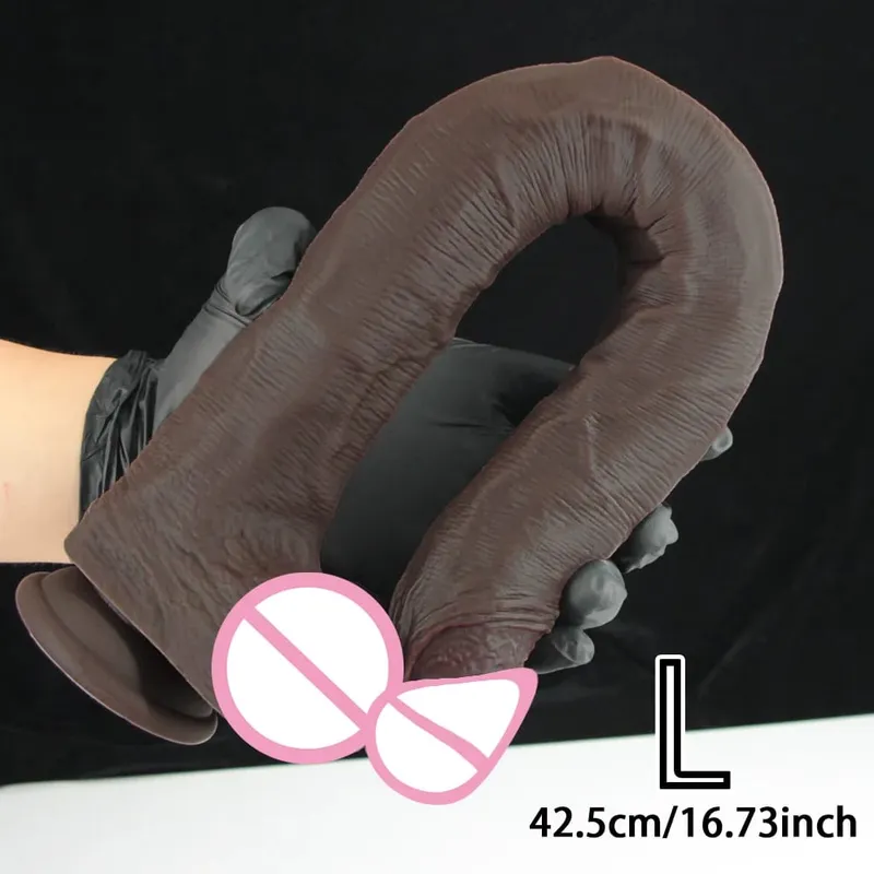42.5cm Long Dildos Realistic Dildo Silicone Big Penis Soft Anal Sex Toys Suction Cup Big Dick For Women Men Adult Masturbators