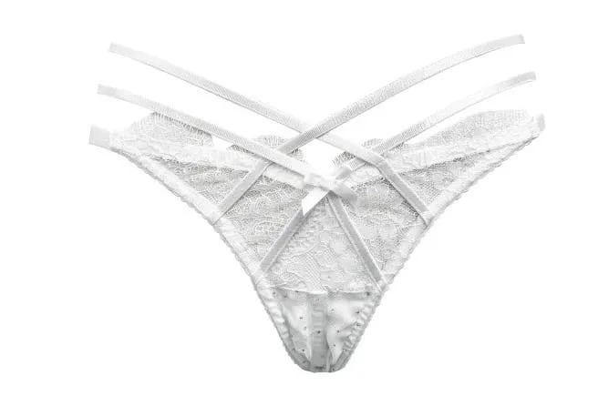 Hot Sale Summer Lace Embroidery Cross Tie Lingerie Set Sheer Mesh Push Up Bra Comfort Daily Wear Underwear Set for Women 32-38