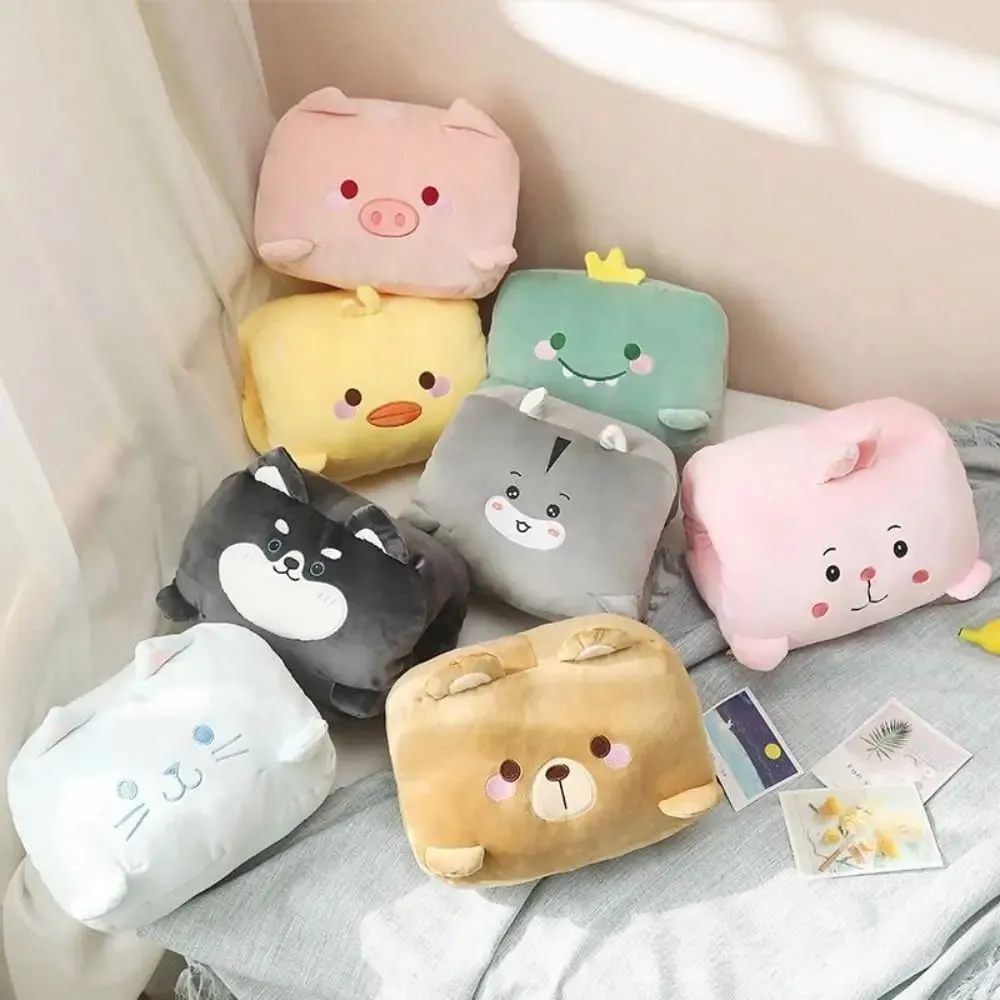 Creative Plush Toy Hand Warmer Plush Pillow Keep Warm Super Soft Office Nap Pillow Cartoon Animal Pillow Stuffed Toy Winter