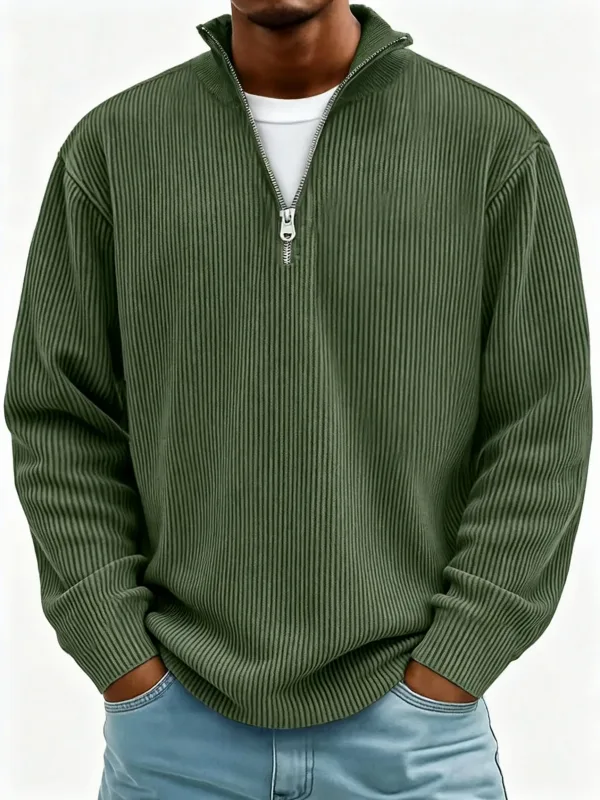 Men's Autumn Winter Stand-Collar Zip-Up Sweatshirt Loose Long Sleeve Casual Daily Outdoor Fashion Trendy Men's Outerwear