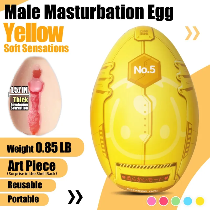 YUU Pocket Pussy Male Masturbator Hiding Sex Toy Realistic Vagina Masturbation Eggs for Men Peni Stimulation Portable 5 Style