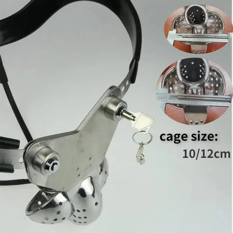 Male Stainless Steel Chastity Belt Cock Cage EMCC Lock Adjustable Metal Chastity Belt BDSM Pang-adultong Produkto Sex Toy para sa Mga Lalaki