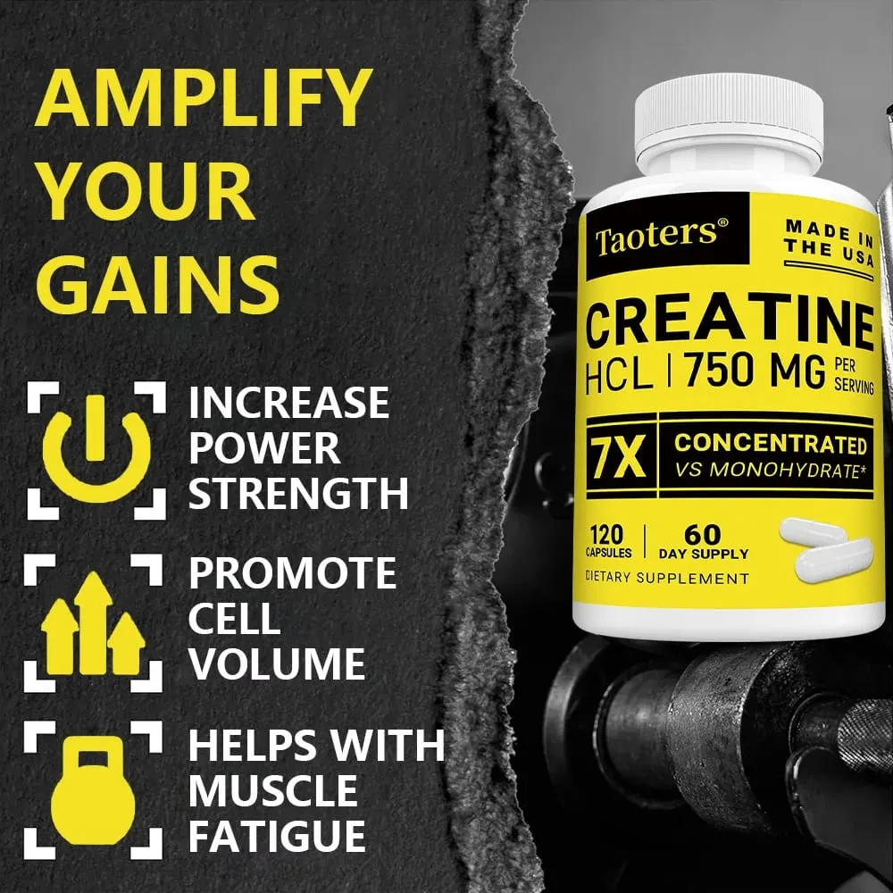 HCL Creatine Supplement Enhances Focus Strength and Endurance Suitable for Both Men and Women Gluten-free Non-GMO