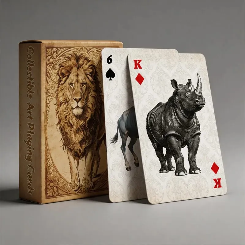 Savannah Animal Playing Cards Premium Paper Deck Smooth Shuffling Poker Cards for Party Board Games and Magic Performance