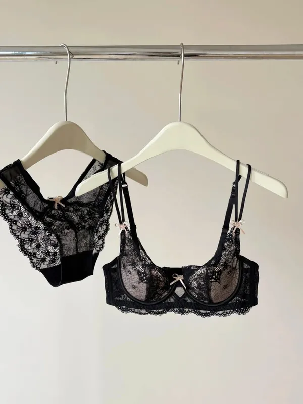 Franse stijl dames minimizer bh sexy lingerieset grote borstondersteuning halve cup zachte beugel anti-verslapping comfort dunne bh's