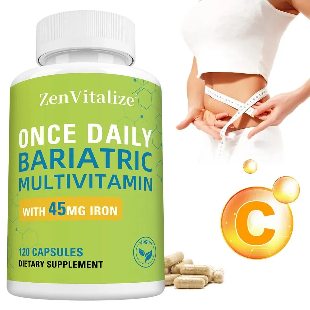 Daily Multivitamin & Minerals Capsules with Iron Immunity Energy Hair Skin & Nail Support Nutrition After Bariatric Surgery