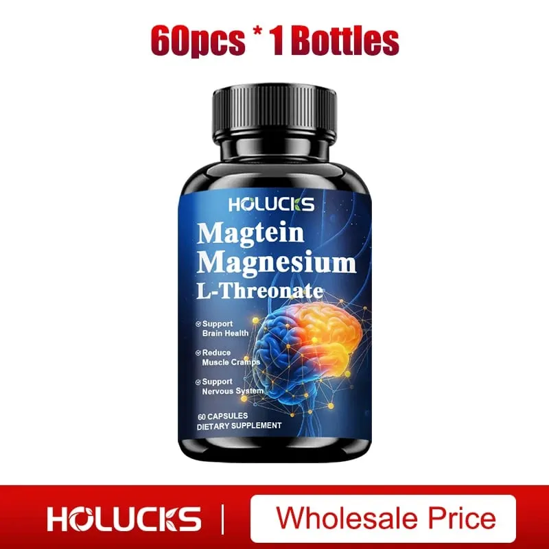 Magnesium L-Threonate Supplement Support Brain Health Nerve Function Muscle Strength Relieve Stress for Deep Sleep