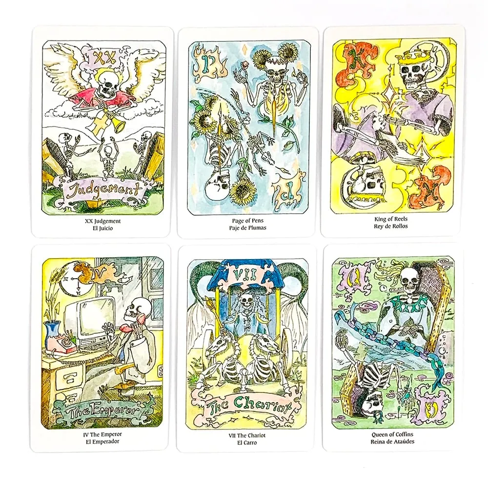 Tarot of the Dead Deck 78 Cards Day of the Dead Theme Fortune Telling Divination Board Game Spiritual Cards & Halloween Gifts