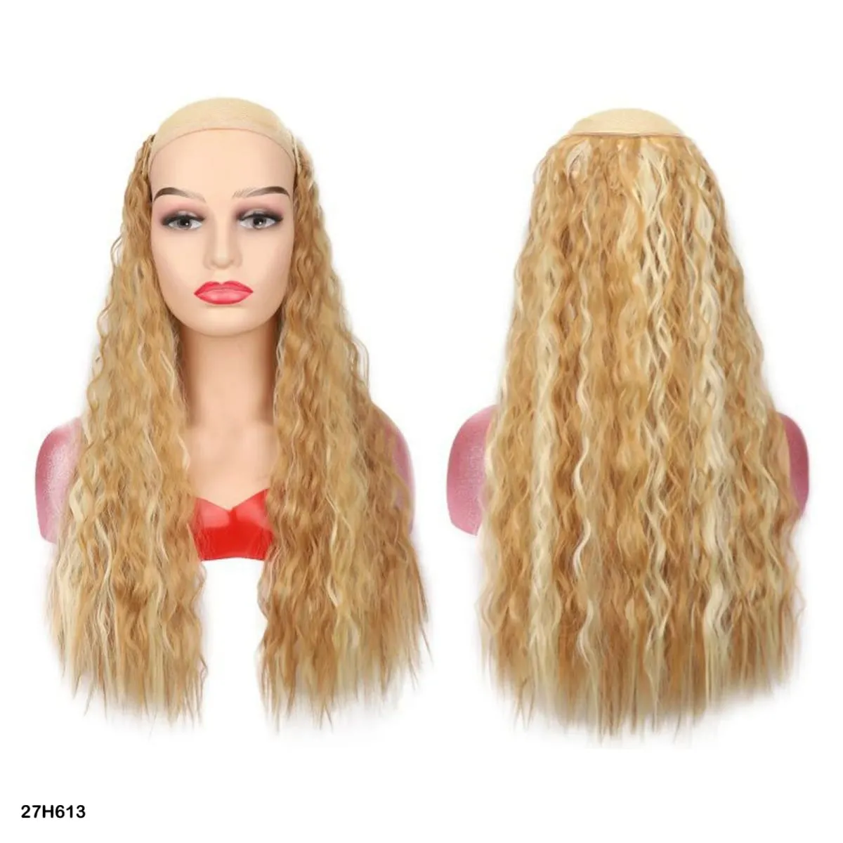 Synthetic Curly Hair Extensions Clip in One Piece 4Clips Deep Wave Long Hairpieces for Women Daily Use Party Hair Accessory