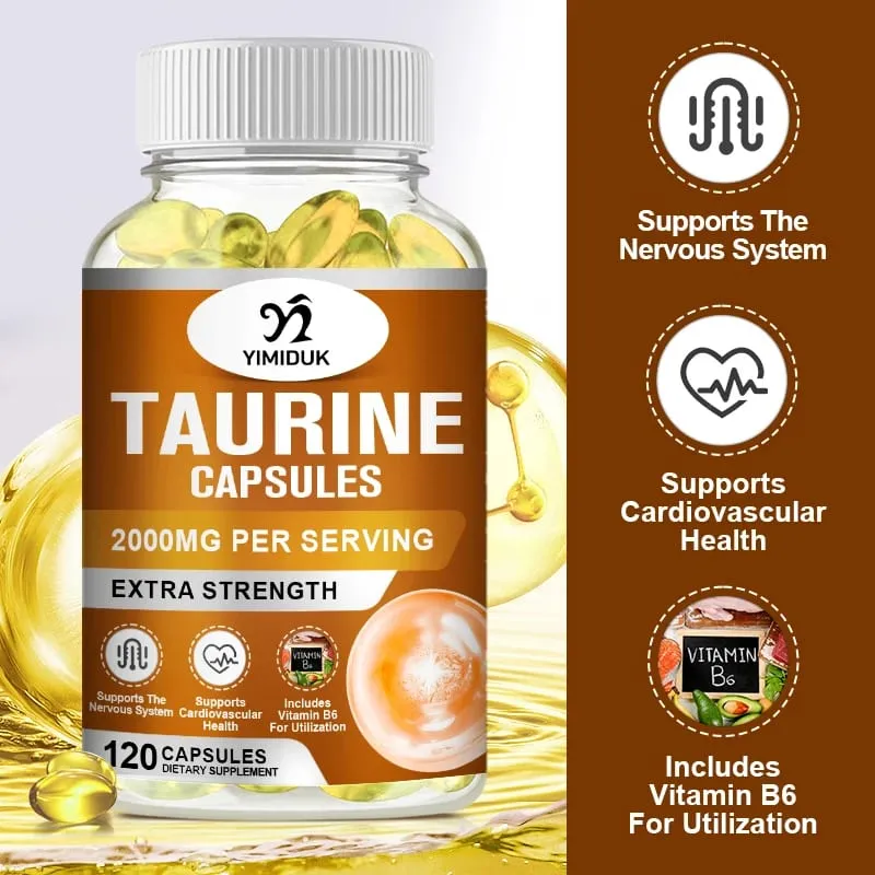 Buy 1 Get 1 Free! Premium Taurine Supplement for Focus & Exercise Boosts Endurance Reduces Fatigue & Cardiovascular Function