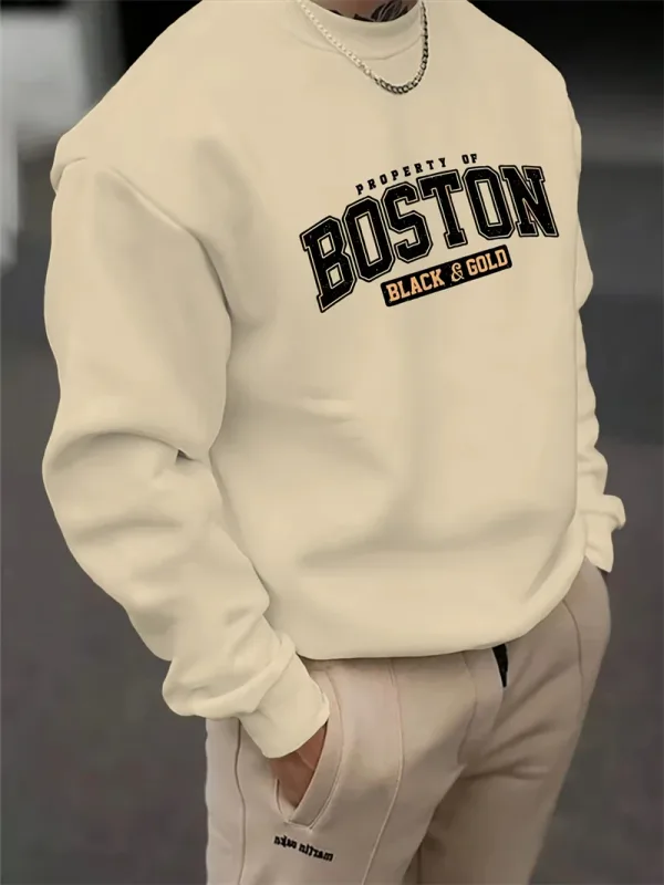 Simple Letters Pattern Sweatshirts For Men Fashion Trendy Streetwear 3D Printed Hoodies Cool Oversized Hip Hop Pullovers Tops