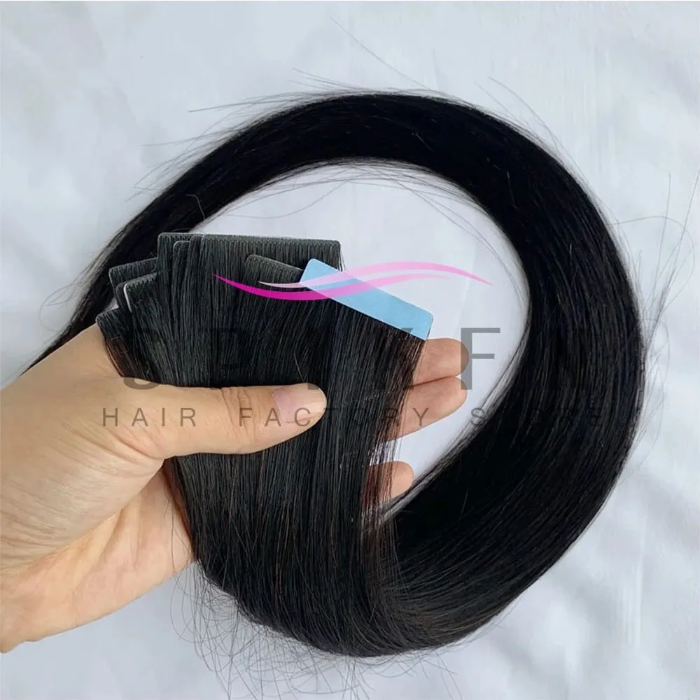 Invisible PU Skin Weft Hair Extensions Natural Straight Machine Remy Seamless Adhesive Tape In Human Hair 10pcs/pack 12''-20''