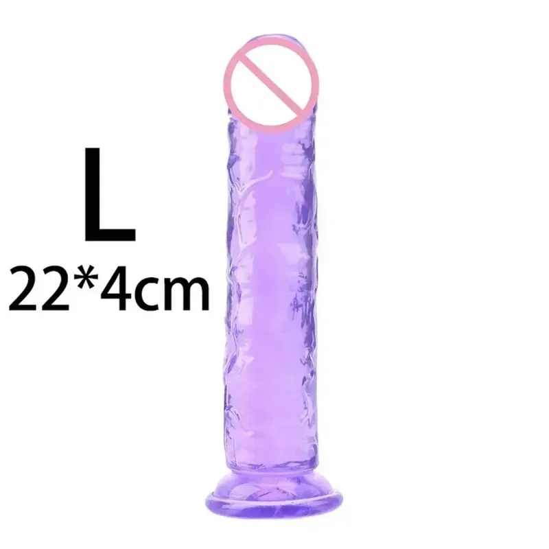 Cheap Women Erotic Anal 5 Colors Big Transparent Dildo Suction Cup Jelly Dick Sex Toys Soft Clitori Vaginal Masturbators Penis