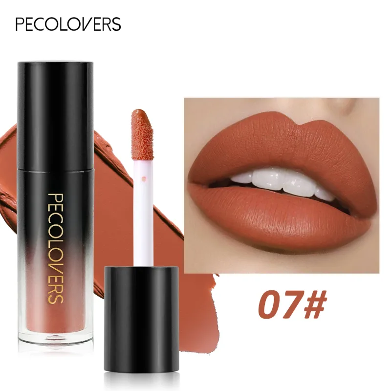 Brilho labial de veludo fosco, múltiplas cores, à prova d'água, de longa duração, copo antiaderente, batom suave para aplicar alta renderização de cores