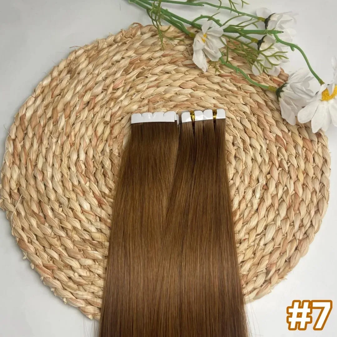 Mini Tape Hair Extensions 18"-30" Machine Remy Skin Weft Adhesive Tape In 100% Human Hair Natural Black Brown Blonde Tape On
