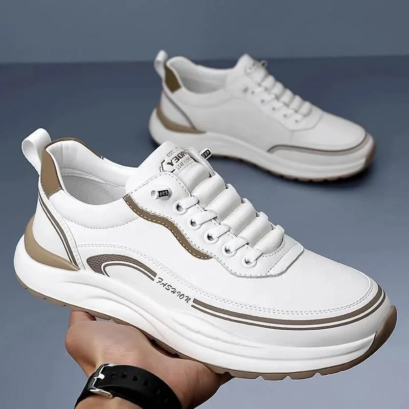 Luxury Men's Sneakers Leather Mens Running Shoes Wear Resistant Non Slip Casual Shoes Soft Sole Men Shoes Comfortable Zapatillas