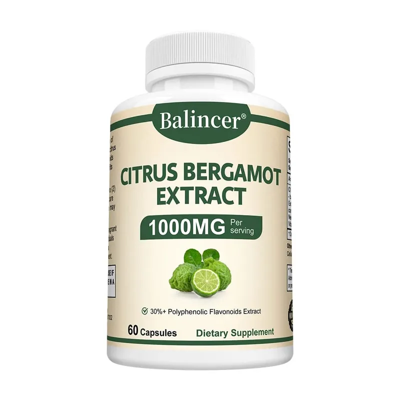 Citrus Bergamot Capsules 1000mg Heart Health Cardiovascular Cholesterol & Blood Sugar & Immune Health Support Antioxidant