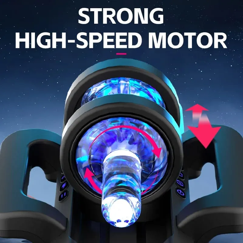 Dual-grip Male Masturbator Adjustable Long Travel Masturbation Cup Adjustable Telescopic Rotating Male Masturbation Cup Sex Toy