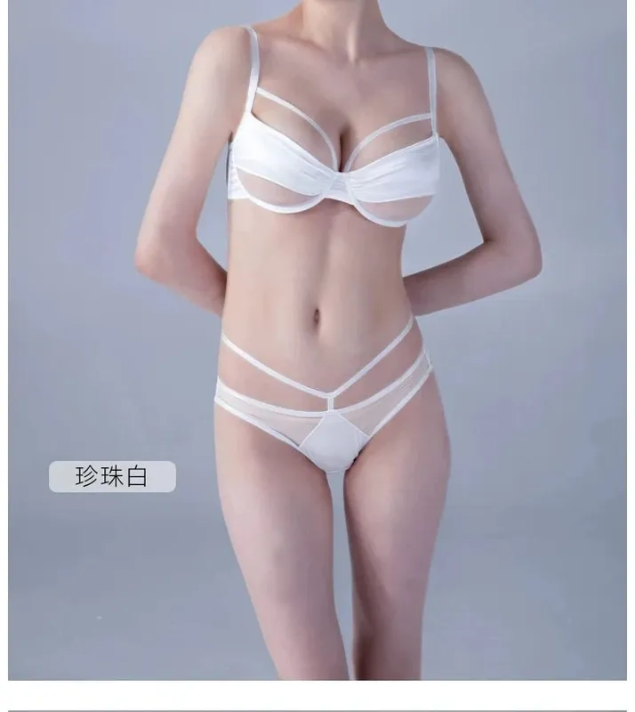 Set Pakaian Dalam Pelangsingan Cawan Nipis Baharu Wanita Lembut Underwire Tekan Ke Atas Kesan Meminimumkan Mengumpul Bonjolan Sebelah Anti Kendur Lembut — image 13