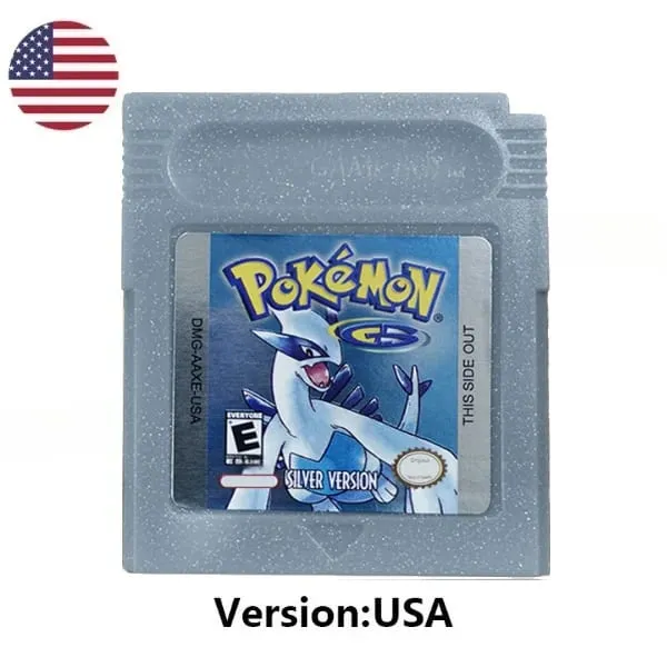 Cartouche de jeu vidéo Pokemon 16 bits, plusieurs styles, rouge, bleu, cristal, doré, vert, argent, jaune, carte de Console GB/SP
