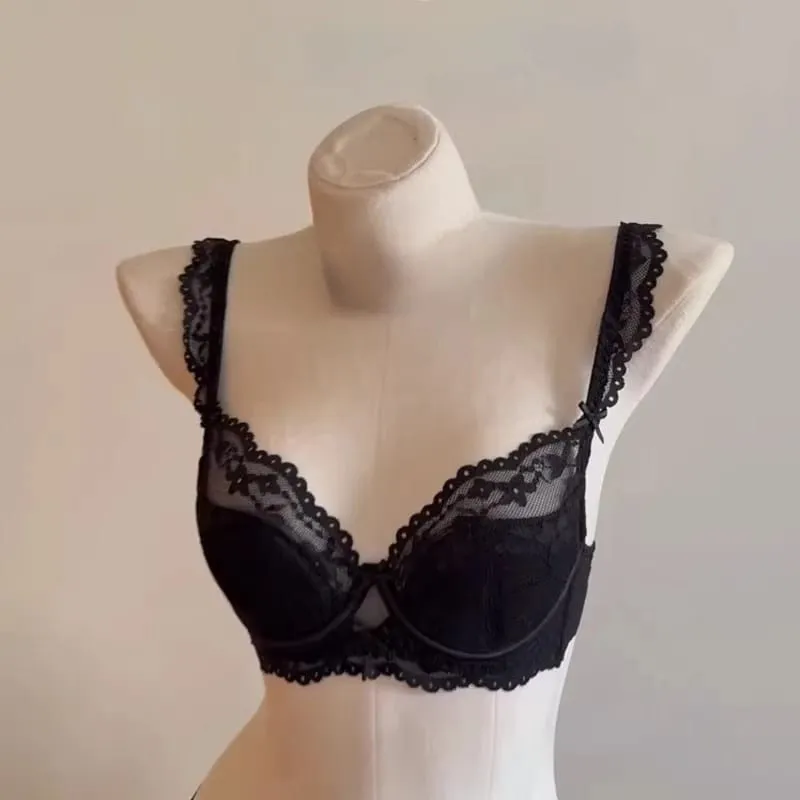 Hot Sale Sexy Lace Bra Set For Women Summer Thin Soft Underwire Breathable Anti Sagging Comfort Stylish Daily Fashion Intimates