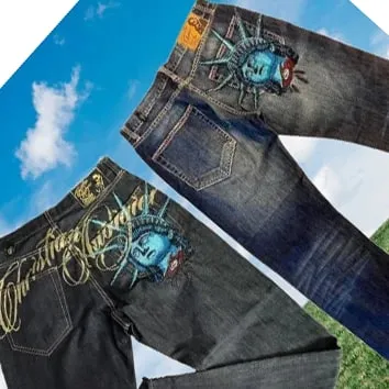 Amerikansk vintage Liberty Goddess diamantjeans med hög midja rakt skurna vida ben jeans Y2K casual Ins street wear långbyxor