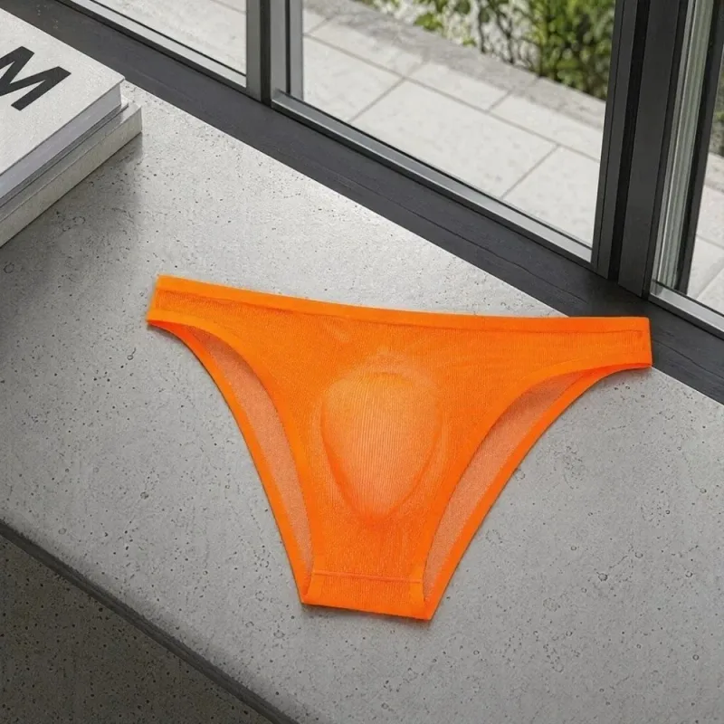 Comfortable Ice Silk Men's Triangle Panties Breathable Large Size Men Thin Briefs Lingerie Underpants Underwear for Men Men