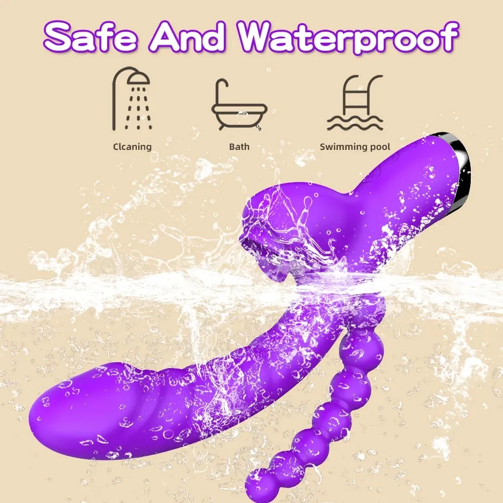 3 i 1 Tapping Flapper Vibrator Analsex Klitoris Klit Sucker Stimulator Sexlegetøj Kvinde Slikker Sutte Vibratorer Voksenvarer