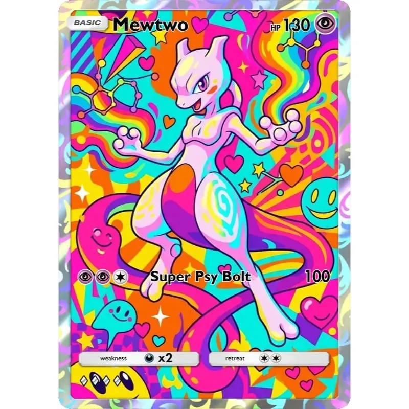 Pokemon Cards Mewtwo Mew Sylveon Dragonite Greninja PTCG Cards Creativity Rare Holo Anime Collection Cards Pokemon Gift