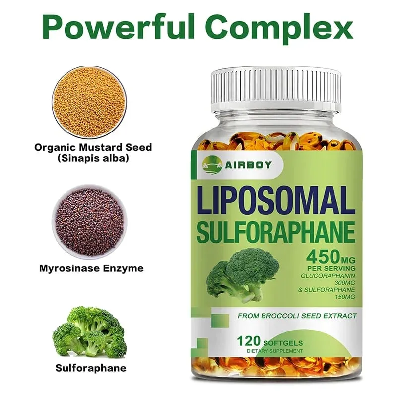 Sulforafano liposomal 450 mg - Suplemento antioxidante para el corazón que estimula la inmunidad