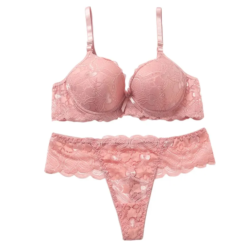 Women s Floral Lace Lingerie Set Sheer Mesh Seductive Babydoll Push up Bra and Panty 2 Pcs Set with Garter Belt