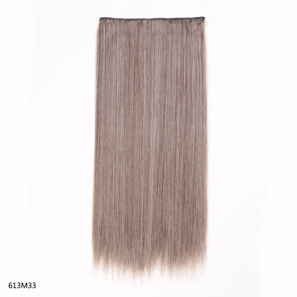 Syntetické prodloužení vlasů jednodílné s klipem 5Clips v dlouhé rovné vlasy blond pro ženy každodenní použití