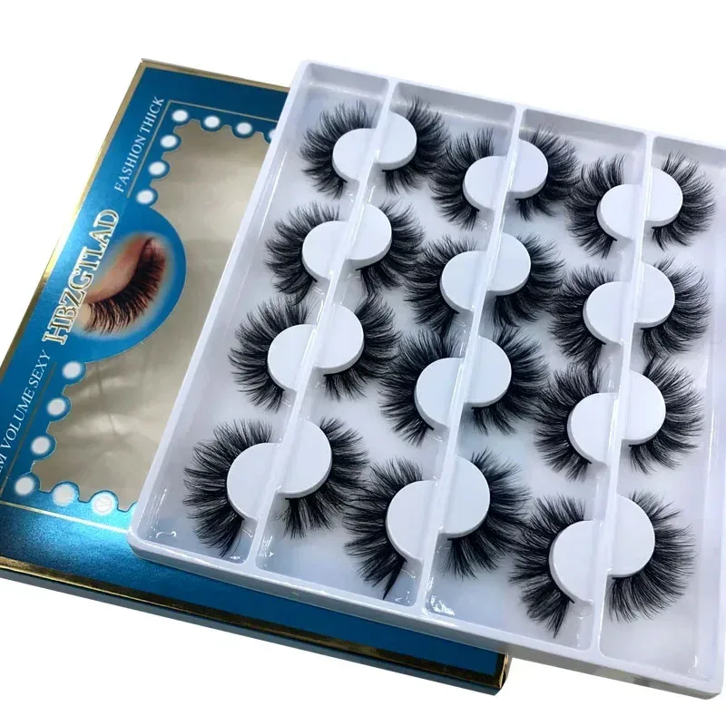 12 pairs of Multipack 3D mink false eyelashes handmade soft and fluffy natural eye makeup tool