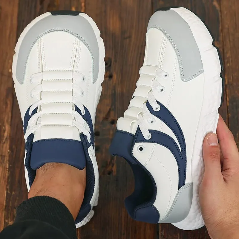 Men Women Leather Breathable Casual Sneakers Lightweight Soft Sole Loafers Daily Commute Walking All Day Comfort Running Shoes
