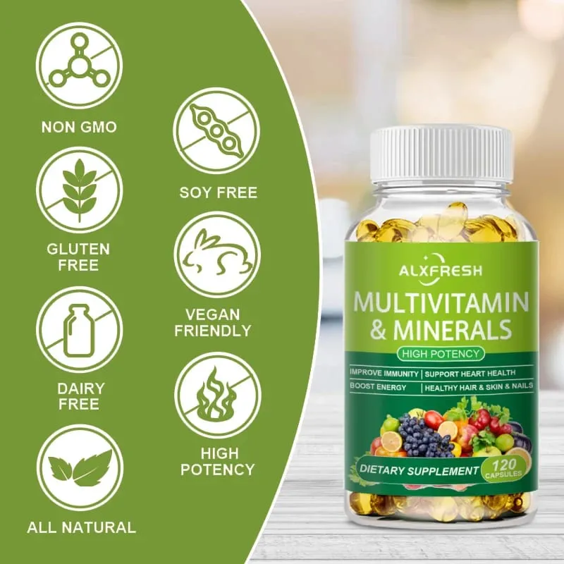 Comprehensive Multivitamin to Support Heart Hair Skin ＆ Nail Health levels Enhance Daily Nutrition Improve Immunity and Energy