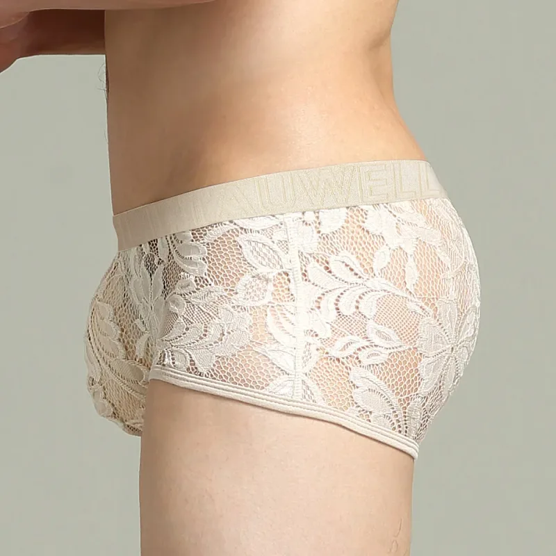 Tawell Men's Boxers Fashionable Sexy Lace Briefs U Convex Pocket Flats Underwear — image 5