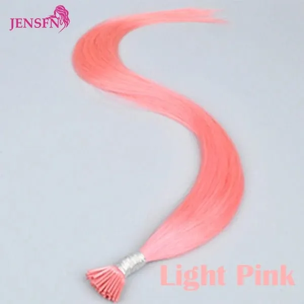 I Tip Color Hair Extensions 0.5g/Strand Remy Fusion 100% Human Hair Keratin Capsule Purple Blue Pink For Women