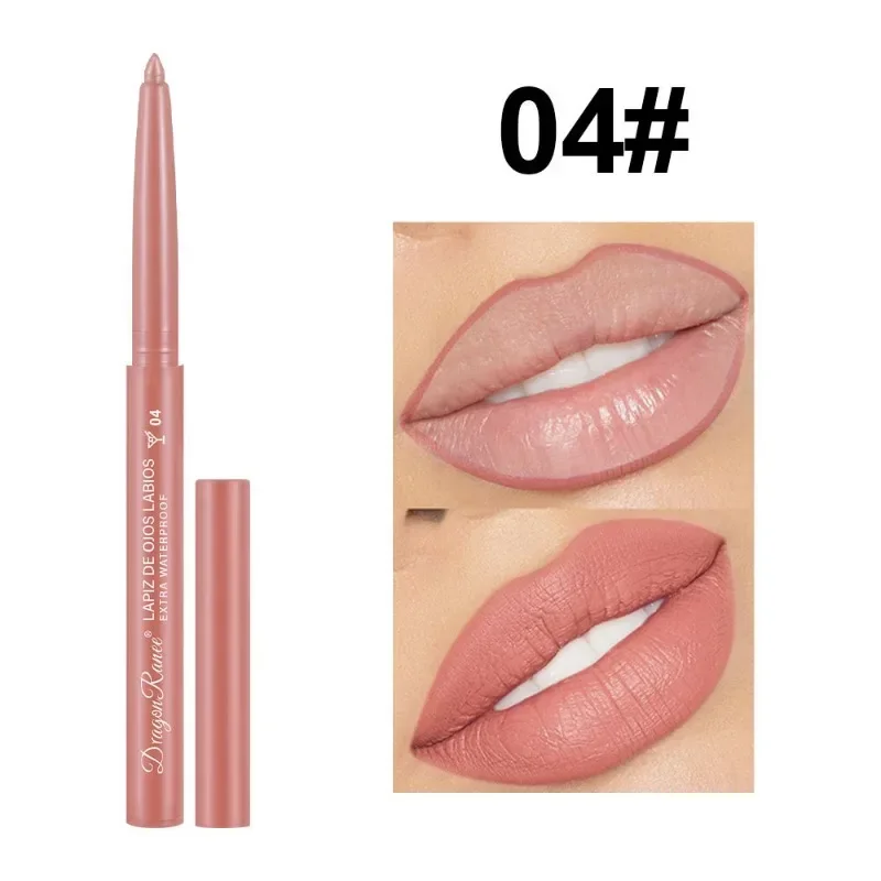 Vandtæt mat lipliner blyant Sexet rød kontur læbefarvet læbestift Holdbar fugtgivende Non-stick kop Læber Makeup 12 farver