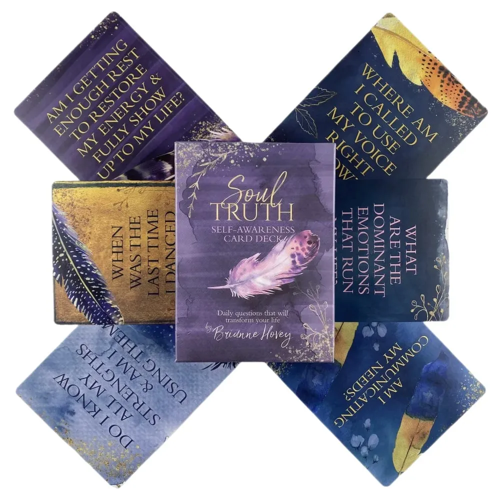 Soul Truth Self-Awareness Card Deck Daily Questions That Will Transform Your Life Tarot Oracle Cards With PDF Guidebook