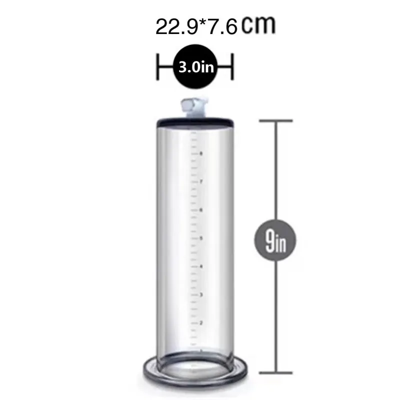 Manual Penis Vacuum Pump with Gauge Acrylic Male Enlargement Extender Trainer Masturbation Pump Adult Sex Toy Set for Men