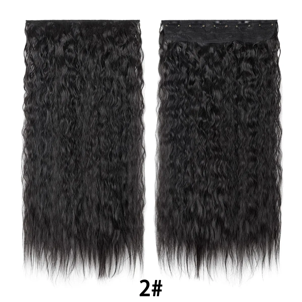 Jeedou Clip in Hair Extension Kinky Curly Hair One Piece 5Clips Blue Rainbow Color Cosplay Props Synthetic Hairpieces For Girls
